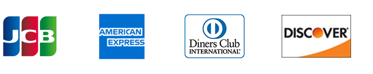 JCB／AMERICAN EXPRESS／Diners Club INTERNATIONAL